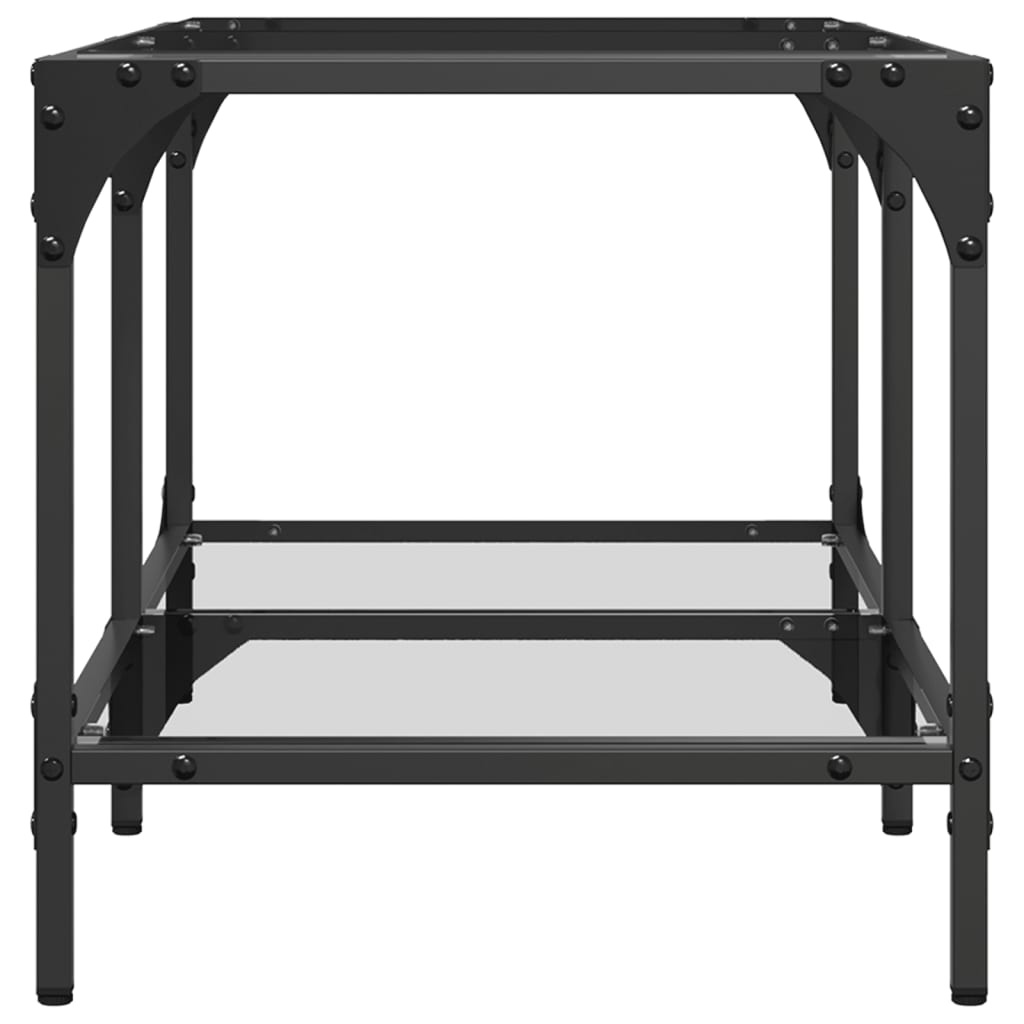 VidaXL Salontafel met transparant glazen blad 78,5x40x40 cm staal