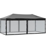 VidaXL Partytent inklapbaar met zijwanden 3x6 m zwart