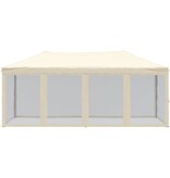 VidaXL Partytent inklapbaar met zijwanden 3x6 m crèmekleurig