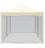 VidaXL Partytent inklapbaar met zijwanden 3x6 m crèmekleurig