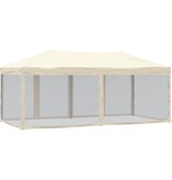 VidaXL Partytent inklapbaar met zijwanden 3x6 m crèmekleurig