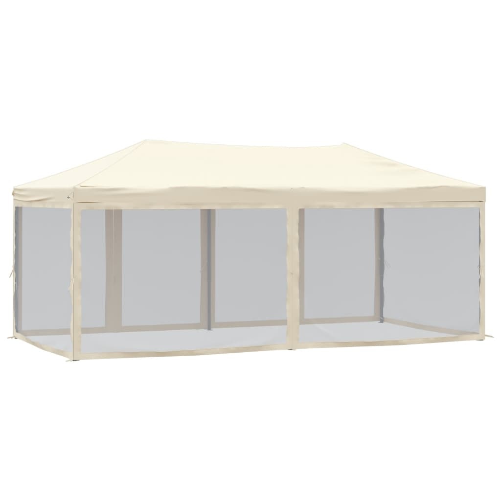 VidaXL Partytent inklapbaar met zijwanden 3x6 m crèmekleurig