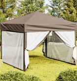 vidaXL Partytent inklapbaar met zijwanden 3x3 m taupe