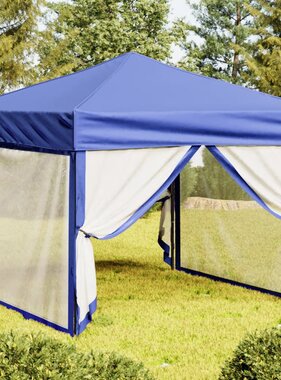 VidaXL Partytent inklapbaar met zijwanden 3x3 m blauw