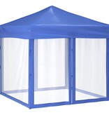 VidaXL Partytent inklapbaar met zijwanden 2x2 m blauw