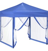 VidaXL Partytent inklapbaar met zijwanden 2x2 m blauw