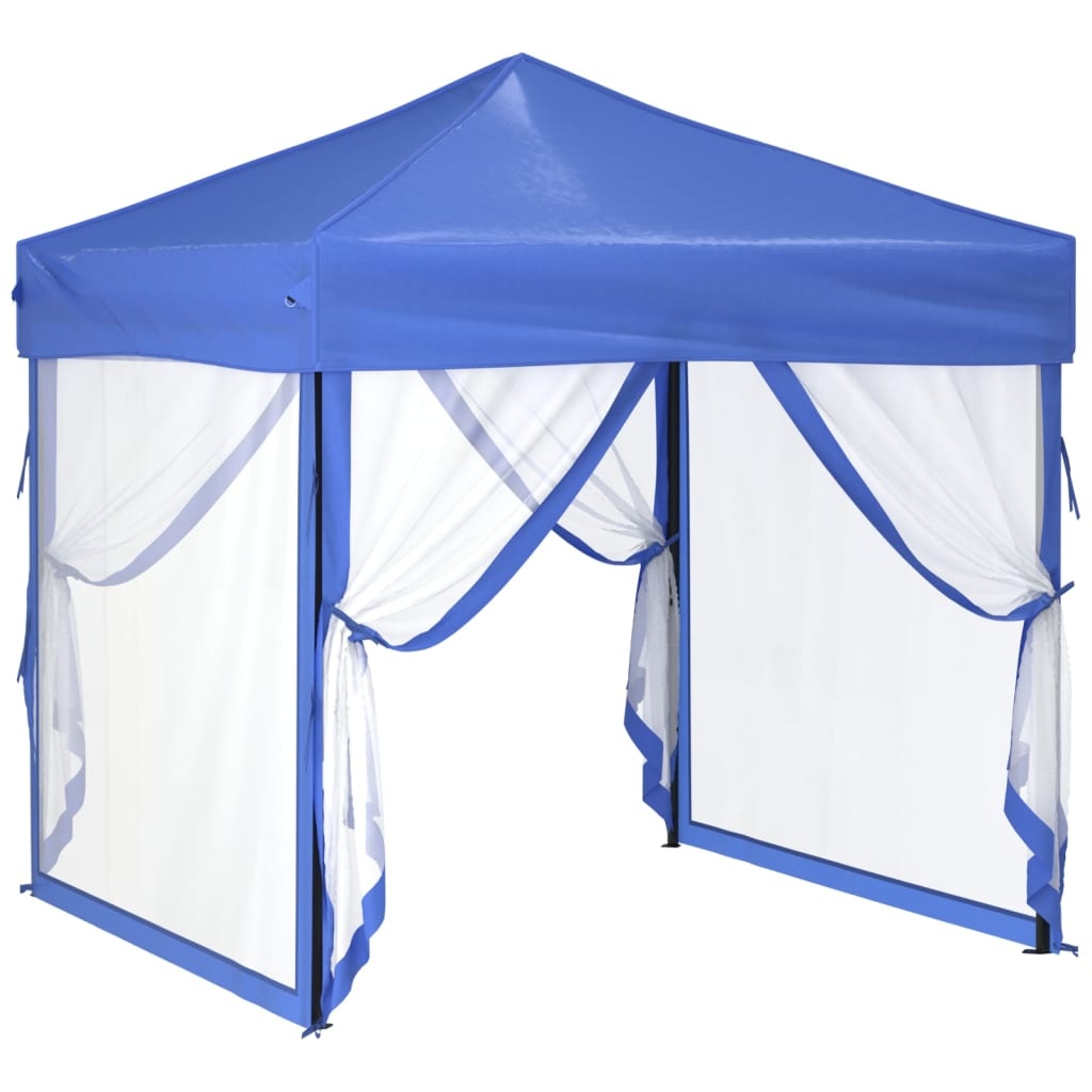 VidaXL Partytent inklapbaar met zijwanden 2x2 m blauw