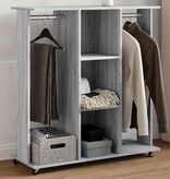 VidaXL Kledingkast met wielen 102x38x110 cm hout grijs sonoma eiken