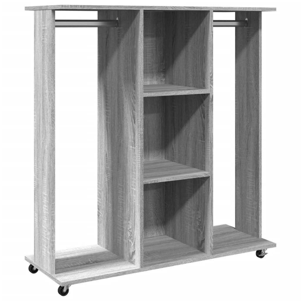 VidaXL Kledingkast met wielen 102x38x110 cm hout grijs sonoma eiken