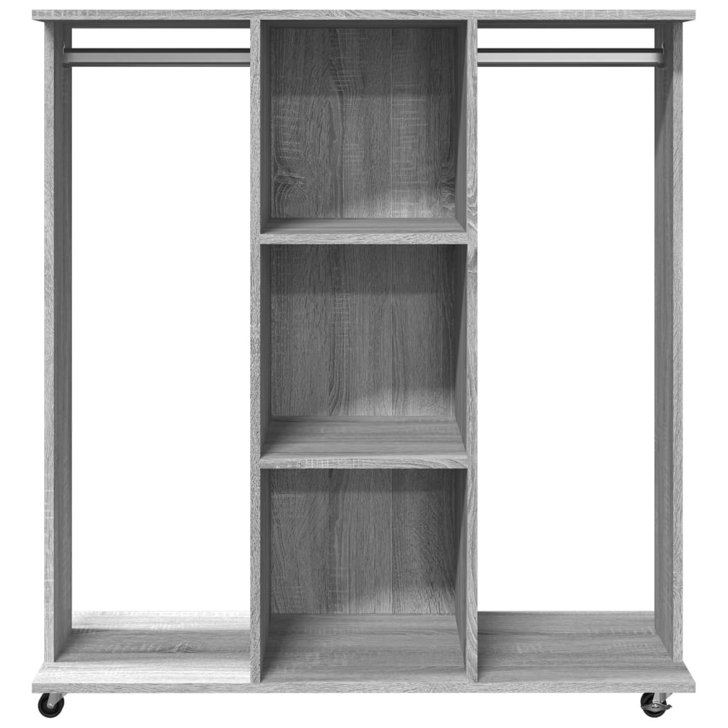 VidaXL Kledingkast met wielen 102x38x110 cm hout grijs sonoma eiken