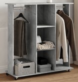 VidaXL Kledingkast met wielen 102x38x110 cm bewerkt hout betongrijs