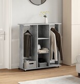VidaXL Kledingkast met wielen 102x38x110 cm bewerkt hout betongrijs
