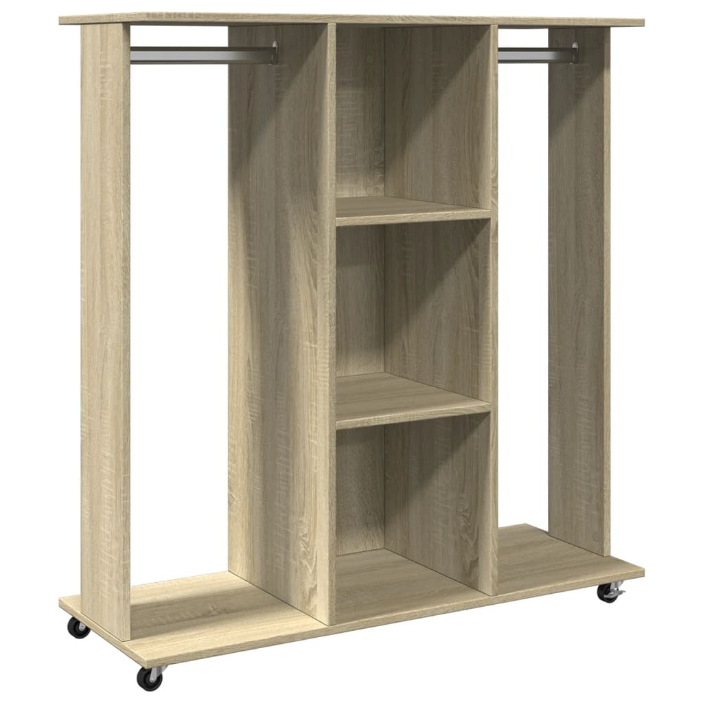 VidaXL Kledingkast met wielen 102x38x110 cm bewerkt hout sonoma eiken
