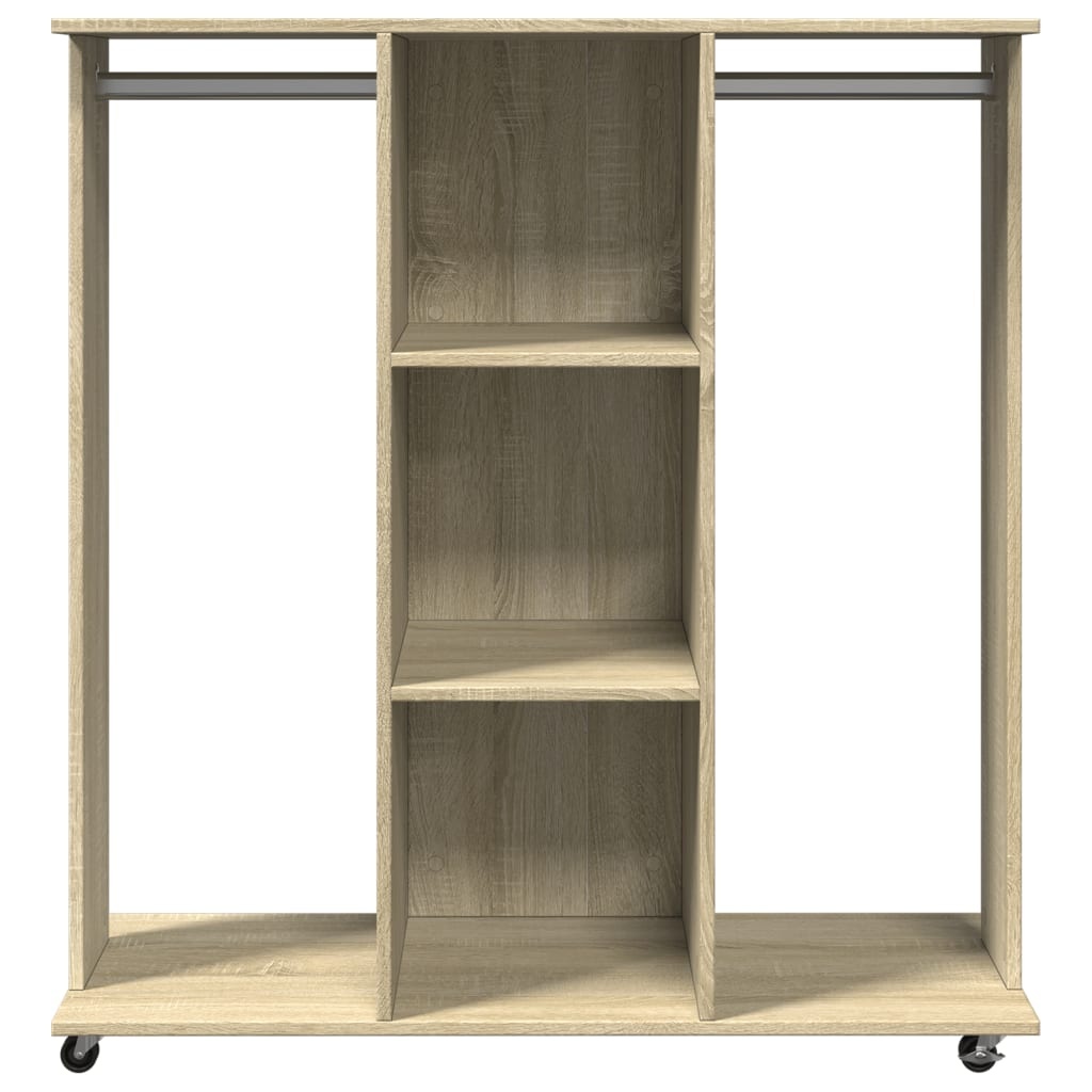 VidaXL Kledingkast met wielen 102x38x110 cm bewerkt hout sonoma eiken
