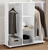 VidaXL Kledingkast met wielen 102x38x110 cm bewerkt hout wit