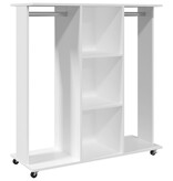 VidaXL Kledingkast met wielen 102x38x110 cm bewerkt hout wit