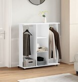 VidaXL Kledingkast met wielen 102x38x110 cm bewerkt hout wit