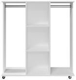 VidaXL Kledingkast met wielen 102x38x110 cm bewerkt hout wit