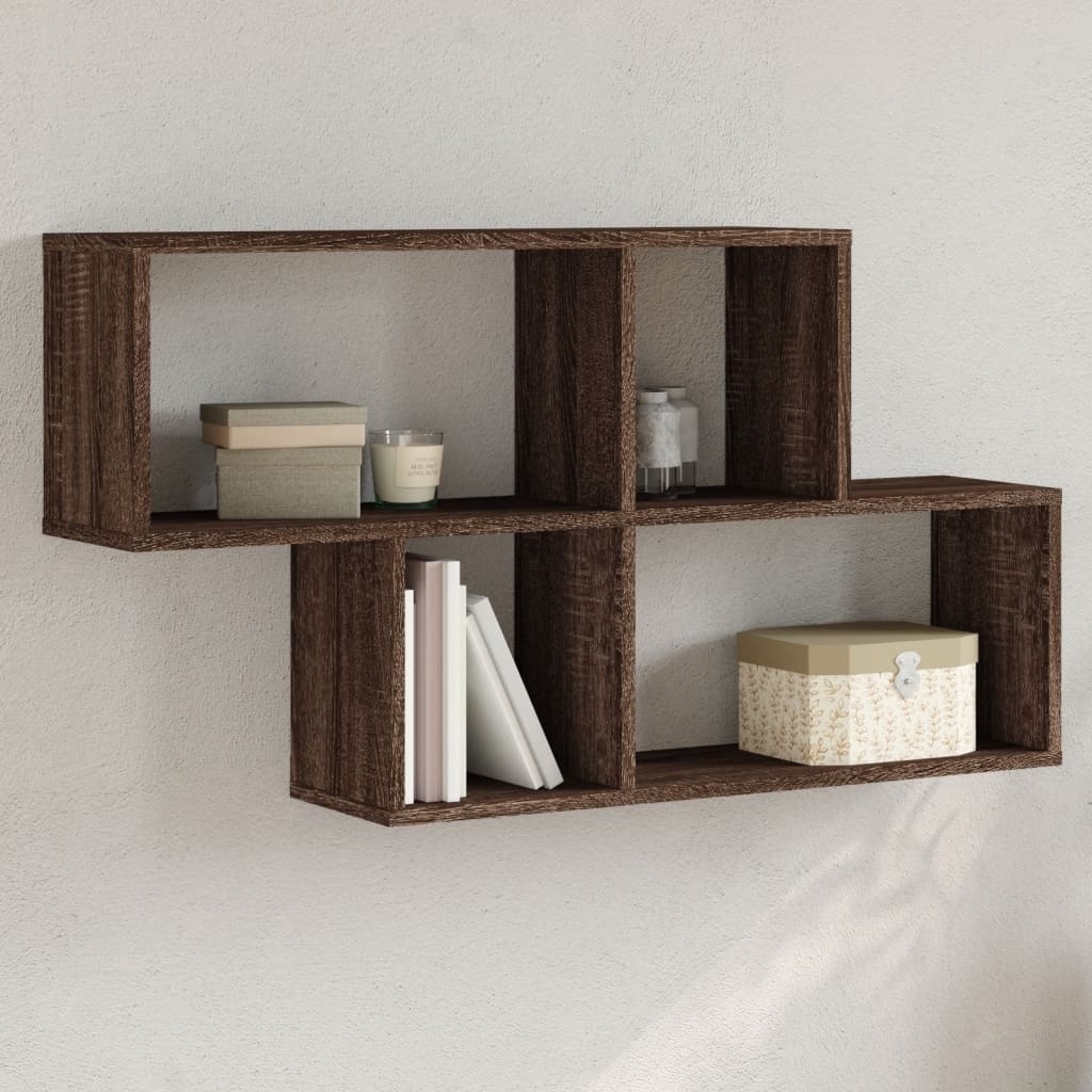 VidaXL Wandschap 100x20x53 cm bewerkt hout bruin eikenkleurig