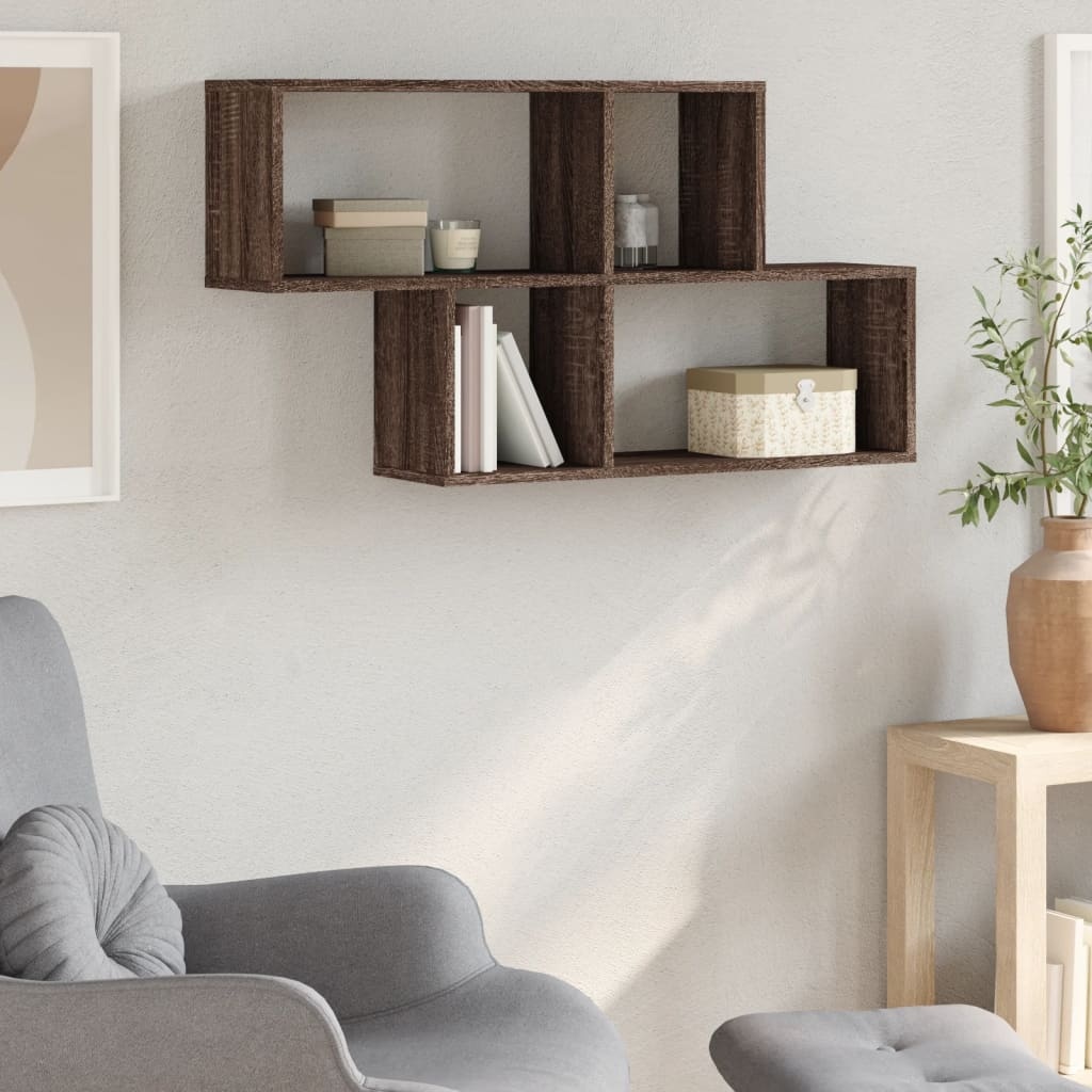 VidaXL Wandschap 100x20x53 cm bewerkt hout bruin eikenkleurig