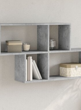 VidaXL Wandschap 100x20x53 cm bewerkt hout betongrijs