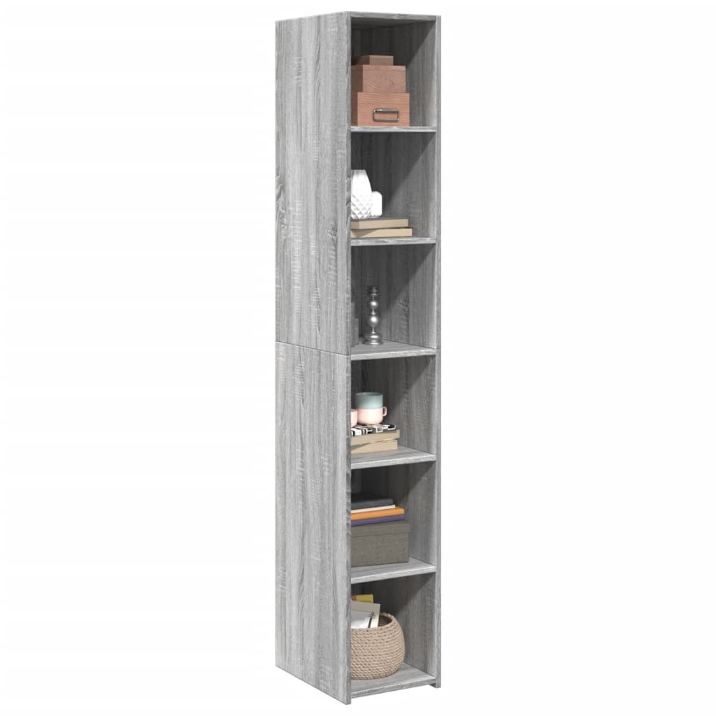 VidaXL Hoge kast 30x41x185 cm bewerkt hout grijs sonoma eikenkleurig