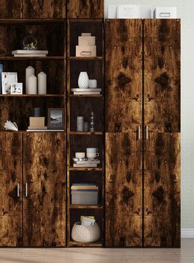 VidaXL Hoge kast 30x41x185 cm bewerkt hout gerookt eikenkleurig