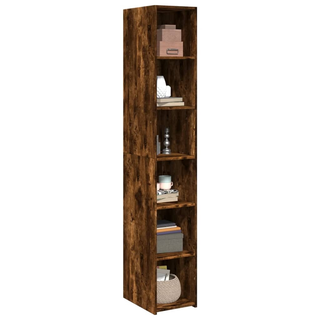 VidaXL Hoge kast 30x41x185 cm bewerkt hout gerookt eikenkleurig