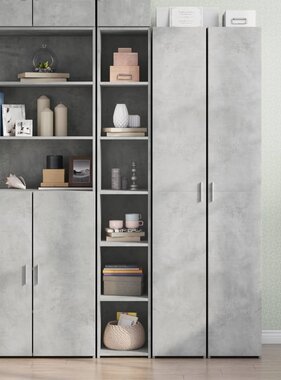 VidaXL Hoge kast 30x41x185 cm bewerkt hout betongrijs