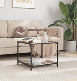 VidaXL Salontafel met zwart glazen blad 50x50x40 cm staal