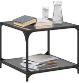 VidaXL Salontafel met zwart glazen blad 50x50x40 cm staal