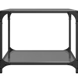 VidaXL Salontafel met zwart glazen blad 50x50x40 cm staal