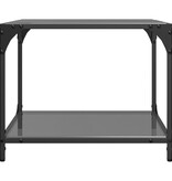 VidaXL Salontafel met zwart glazen blad 50x50x40 cm staal