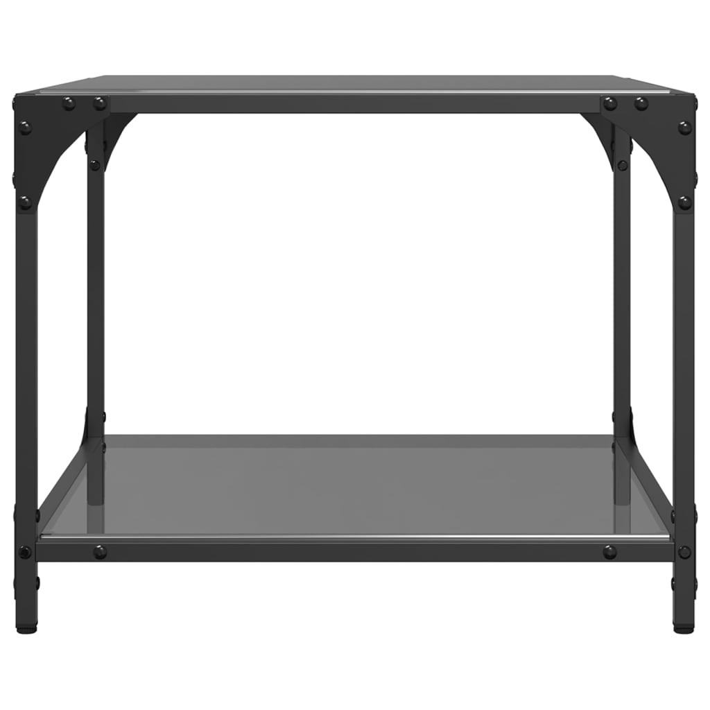 VidaXL Salontafel met zwart glazen blad 50x50x40 cm staal