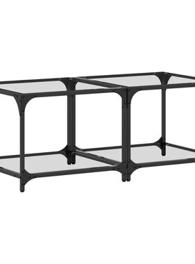 VidaXL Salontafels 2 st met transparant glazen blad 50x50x40 cm staal