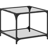VidaXL Salontafel met transparant glazen blad 50x50x40 cm staal