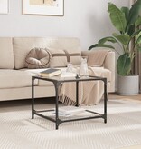 VidaXL Salontafel met transparant glazen blad 50x50x40 cm staal