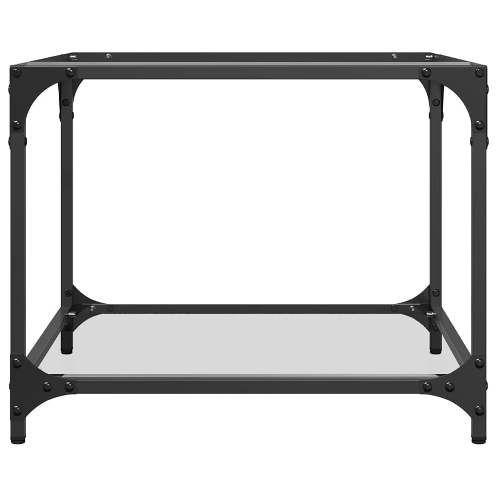 VidaXL Salontafel met transparant glazen blad 50x50x40 cm staal