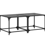 VidaXL Salontafels 2 st met zwart glazen blad 50x50x40 cm staal