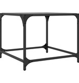 VidaXL Salontafels 2 st met zwart glazen blad 50x50x40 cm staal