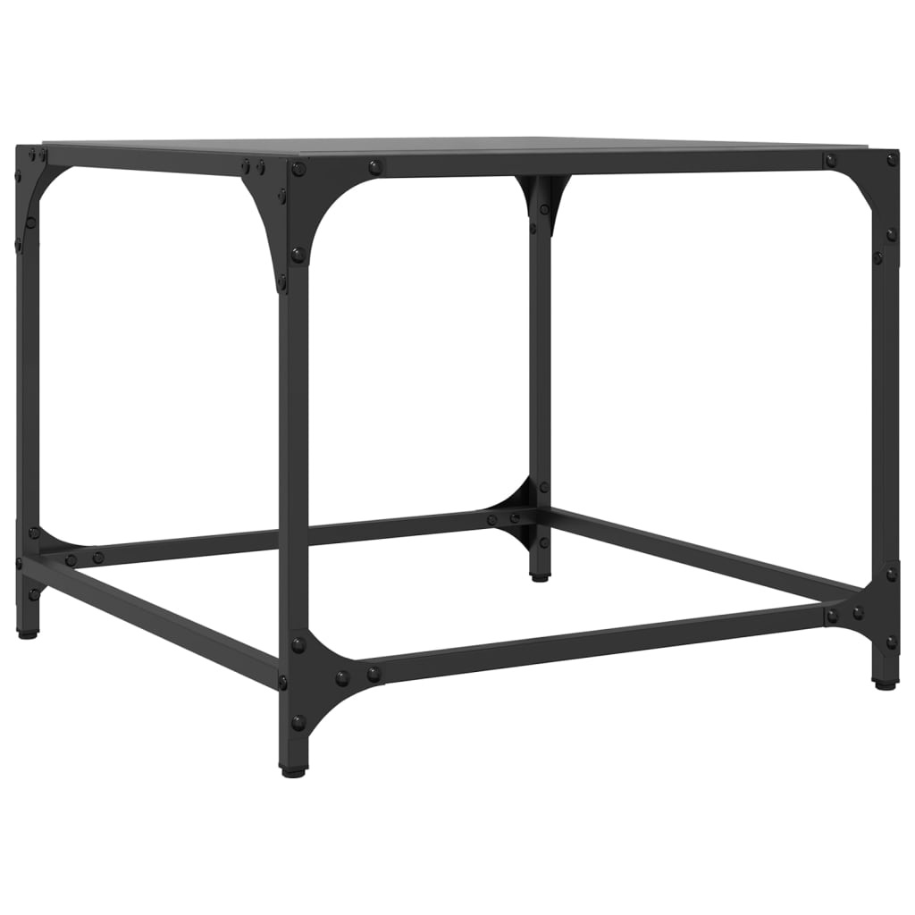 VidaXL Salontafels 2 st met zwart glazen blad 50x50x40 cm staal