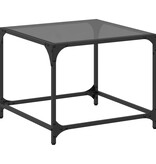 VidaXL Salontafel met zwart glazen blad 50x50x40 cm staal