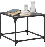 VidaXL Salontafel met zwart glazen blad 50x50x40 cm staal