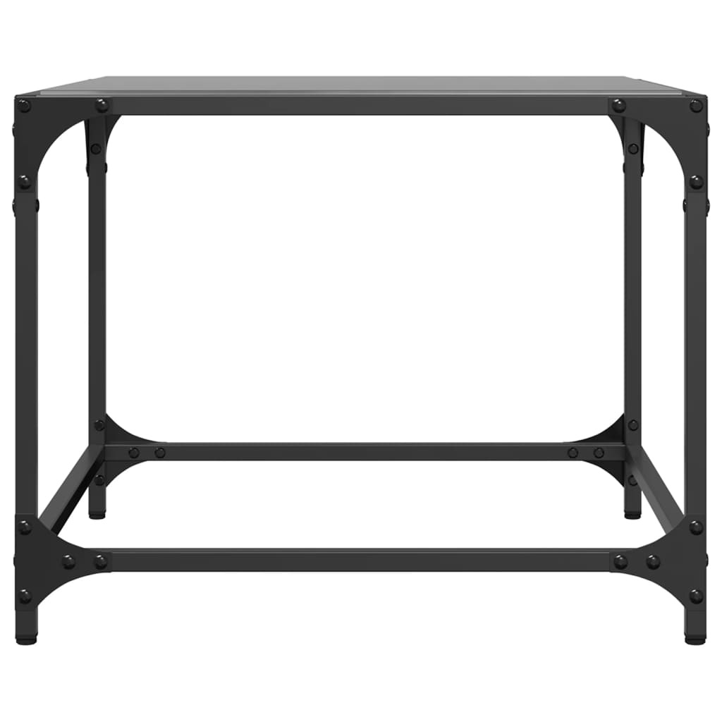 VidaXL Salontafel met zwart glazen blad 50x50x40 cm staal