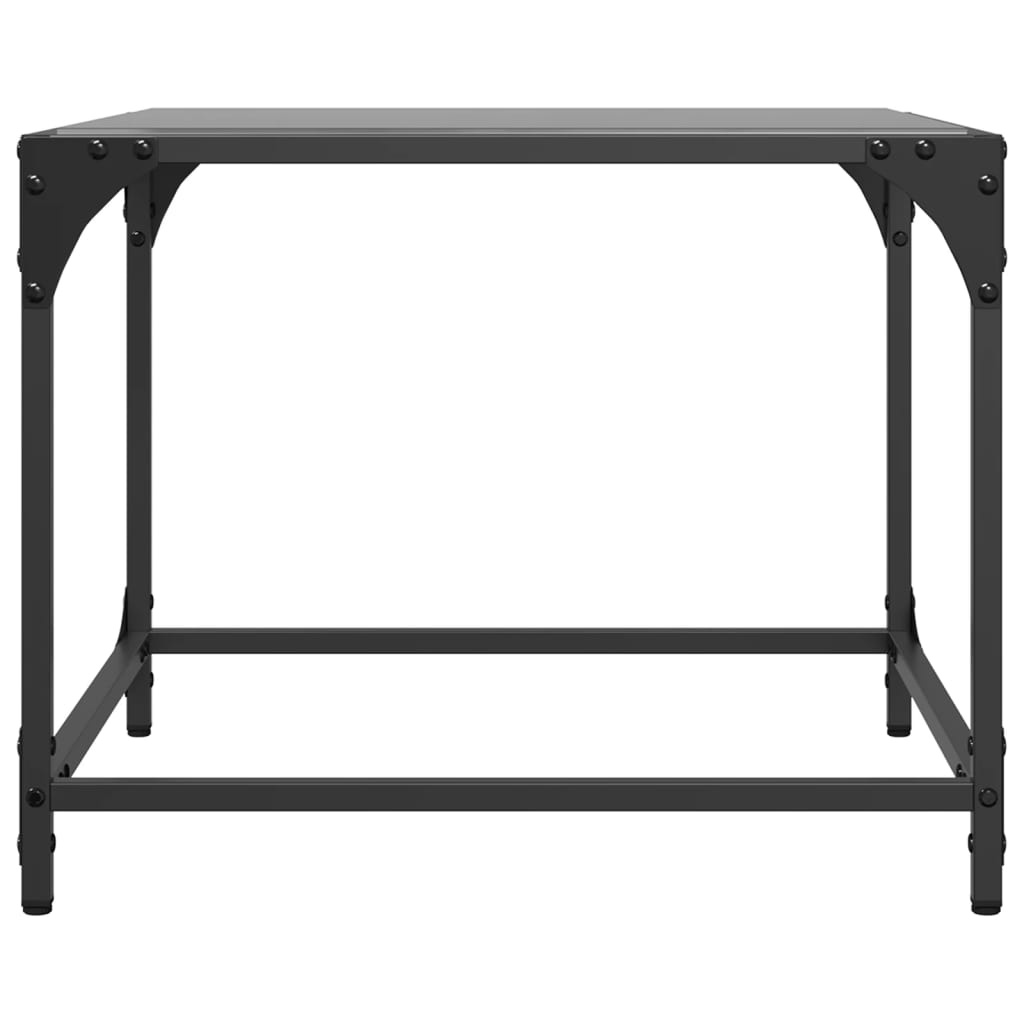 VidaXL Salontafel met zwart glazen blad 50x50x40 cm staal