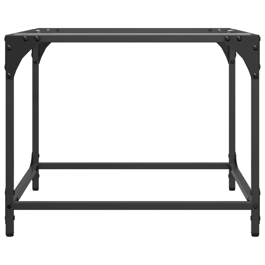 VidaXL Salontafels 2 st met transparant glazen blad 50x50x40 cm staal