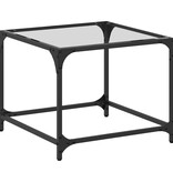 VidaXL Salontafel met transparant glazen blad 50x50x40 cm staal