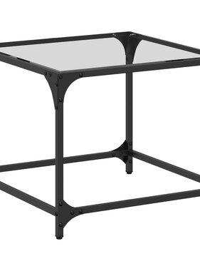 VidaXL Salontafel met transparant glazen blad 50x50x40 cm staal
