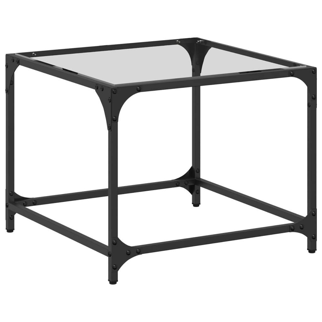 VidaXL Salontafel met transparant glazen blad 50x50x40 cm staal