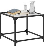 VidaXL Salontafel met transparant glazen blad 50x50x40 cm staal